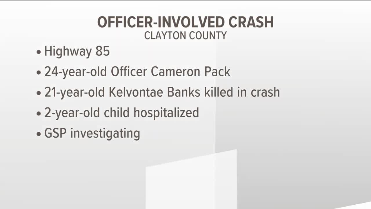 Driver dies, 2-year-old hospitalized after crash with Clayton County officer