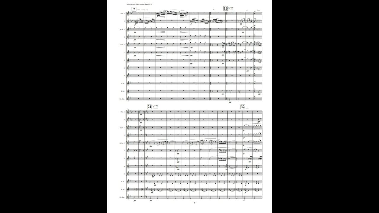 Juaquín Turina– Paseo noturno (Evening Stroll) (Saxophone Choir + 2 Piccolos)