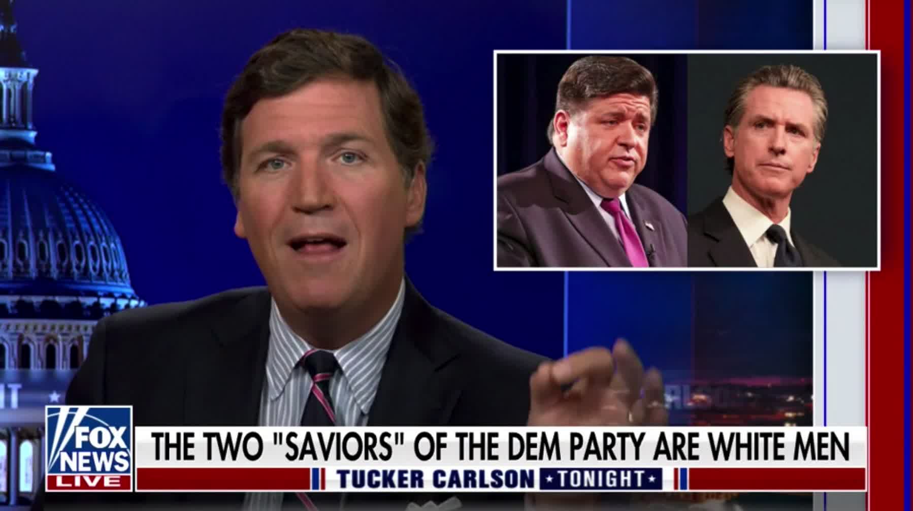 Tucker Carlson on how JB Pritzker and Gavin Newsom seem to believe they can replace Biden