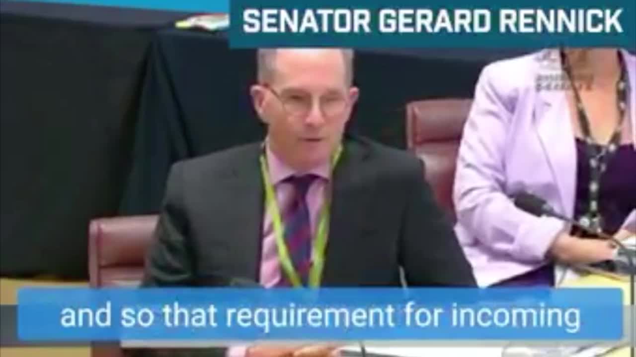 Aussie Senator Gerard Rennick catches out the Health Minister.