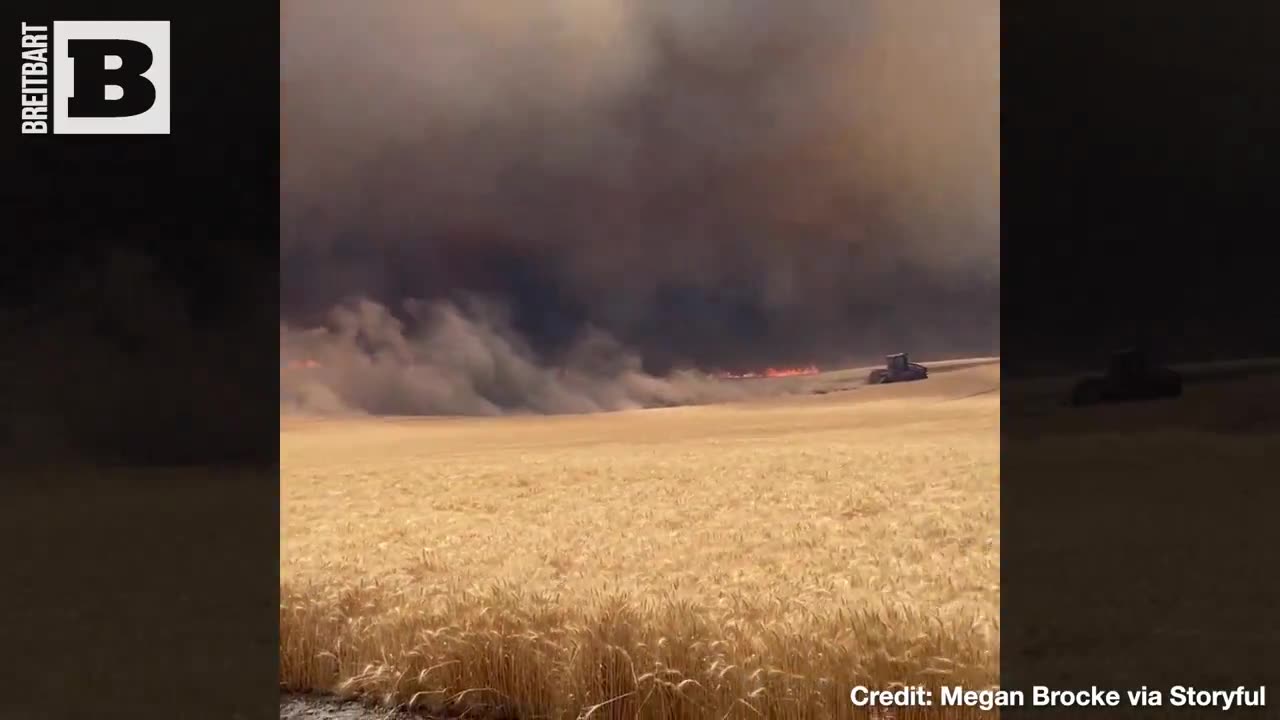 Idaho farmer uses tractor to create firebreak to stop inferno from destroying his field - Breitbart