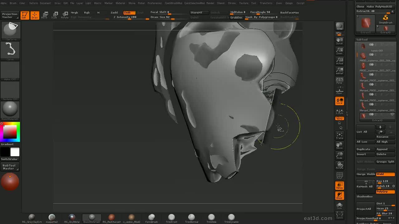 The tool Application of ZBrush