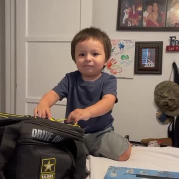 our 2 year old grandson says no to love you daddy