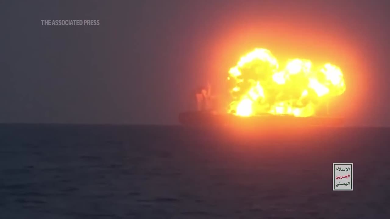 Yemen's Houthis release video showing explosions on oil tanker they claim to have attacked