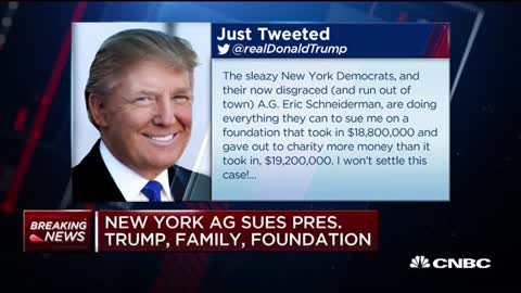 Trump tweets about New York AG lawsuit