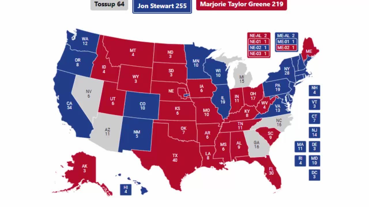 2024 Election Prediction - Jon Stewart vs Marjorie Taylor Greene