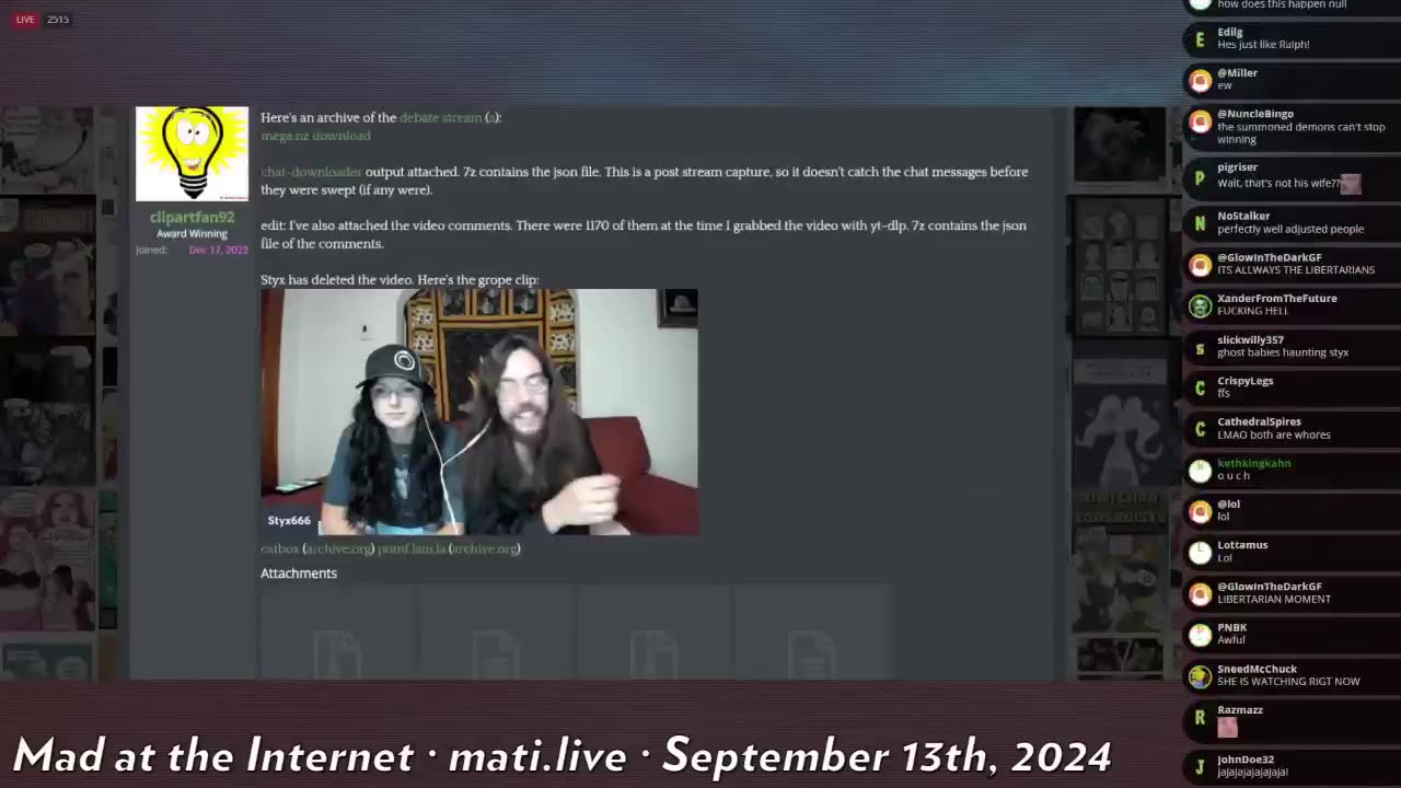 Styx gropes - Mad at the Internet (September 13, 2024)