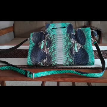 Genuine snake skin bag .Handicrafts from Bali