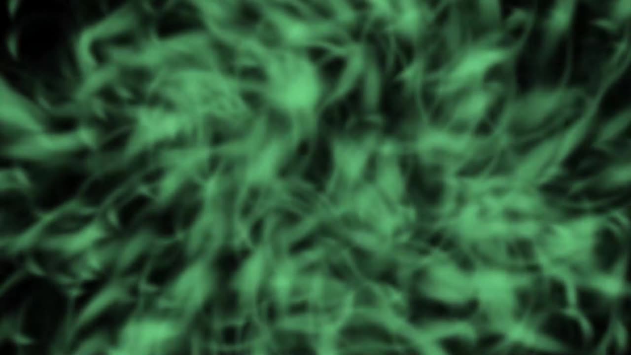 Green Dancing Feathers Loop.Motion Graphic video. Visual Effect video. Motion Backdrop.