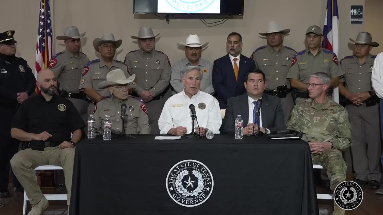 Governor Abbott Border Security Press Conference In Eagle Pass