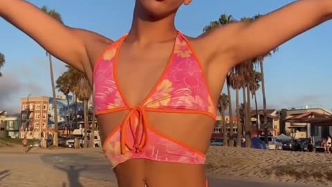 Femboy tgirl to you in beach