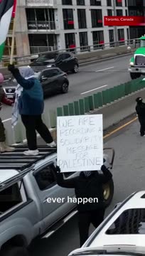 Pro-Palestinian Protesters Block Toronto's Gardiner Expressway