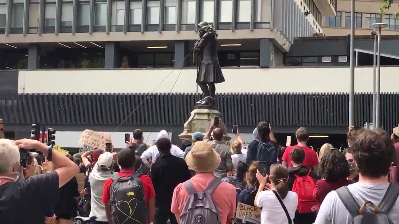 Pulled down the statue of merchant slave trader Edward Colston in Bristol