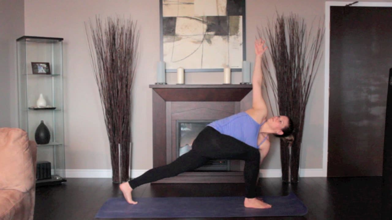 yoga pose- revolved side angle right