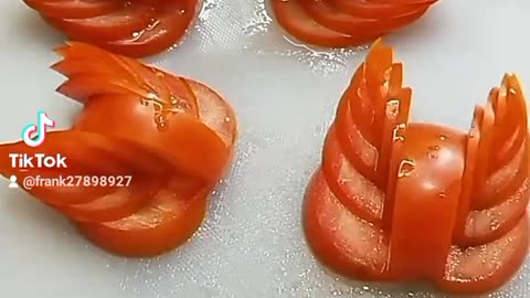 how to make decorations with tomato for your food😋