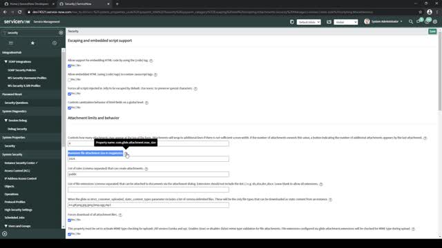 How to change the file size limit of attachments in ServiceNow [Paris]