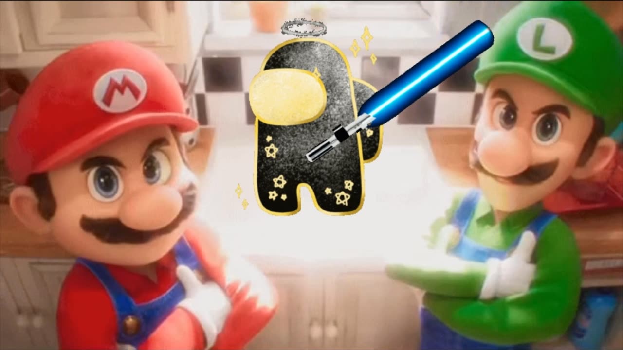 An Imposter Is Activating A Lightsaber In Front Of Mario And Luigi 💫