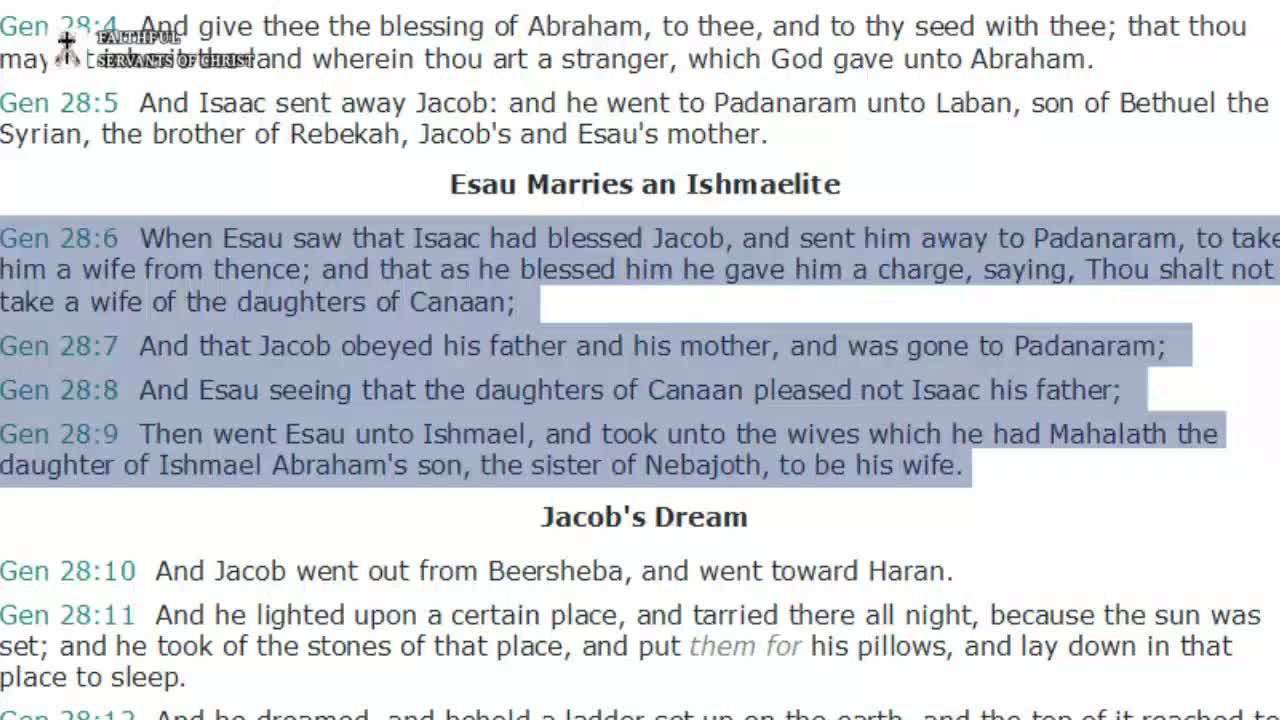 A Sin Esau Committed Was Interracial "Marriage"