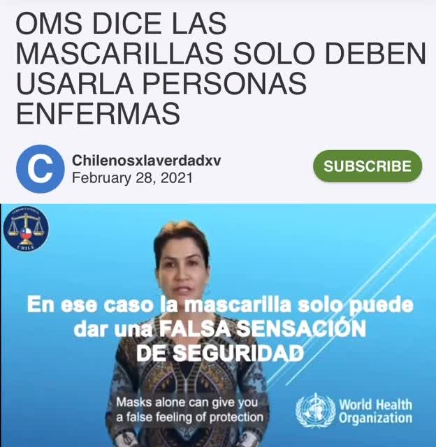 la OMS recomienda uso de mascarillas sólo para enfermos y cuidadores