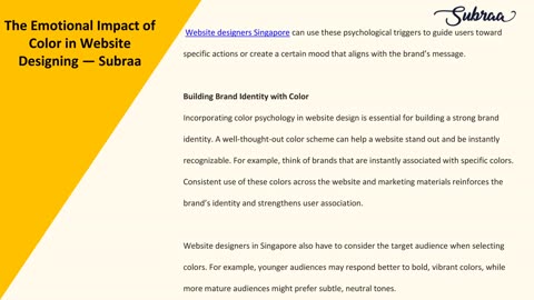 The Emotional Impact of Color in Website Designing — Subraa