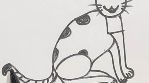 how to draw a cute cat from number 64