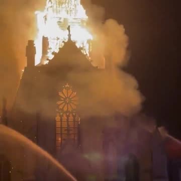 France: Burning church