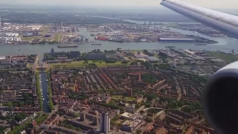 Landing Transavia 737 op Rotterdam Waanzinnige aanvliegroute