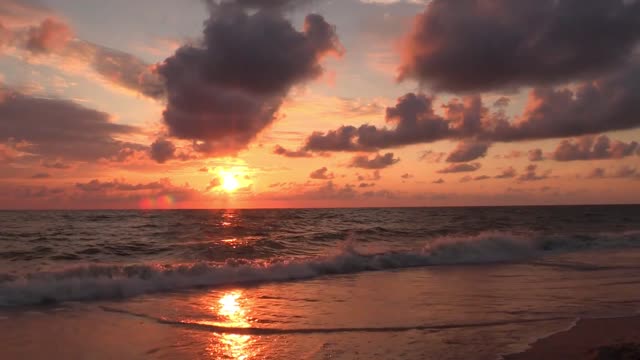 Calming Music With A Sunset At The Beach