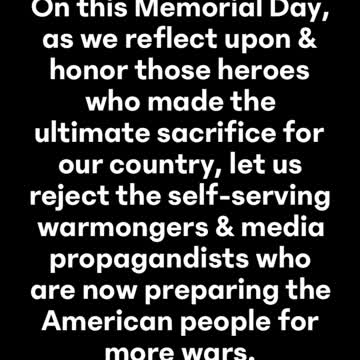 The way that we honor fallen heroes is by not getting into more wars