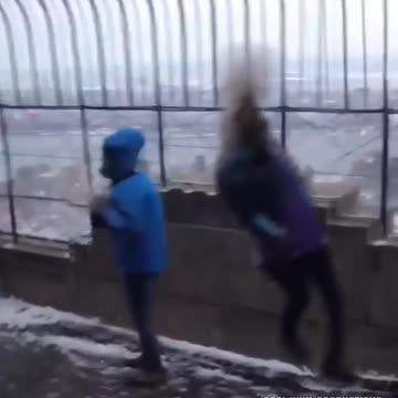 Girl's hair turns into a propeller
