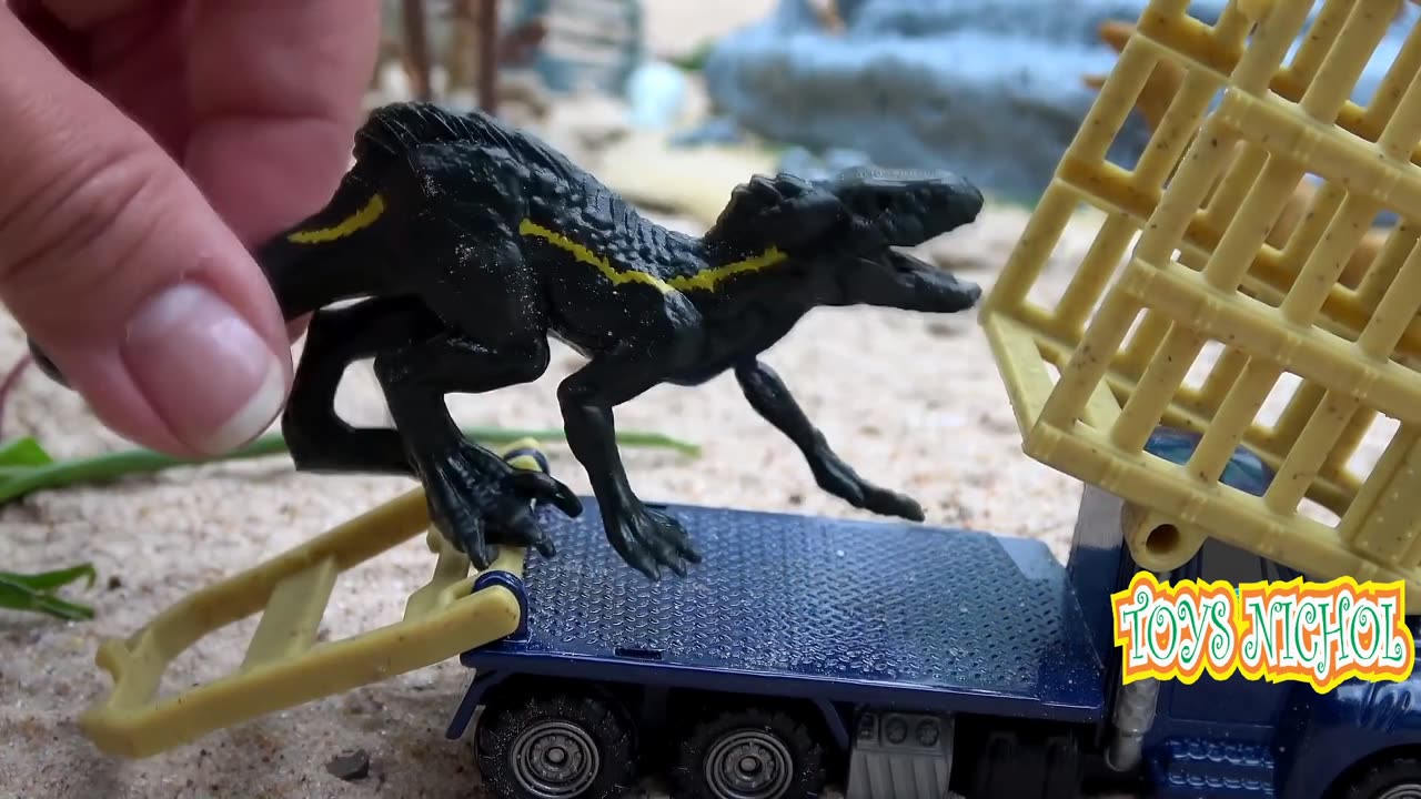Cage on the Truck is Used to Transport Dinosaurs from the Forest