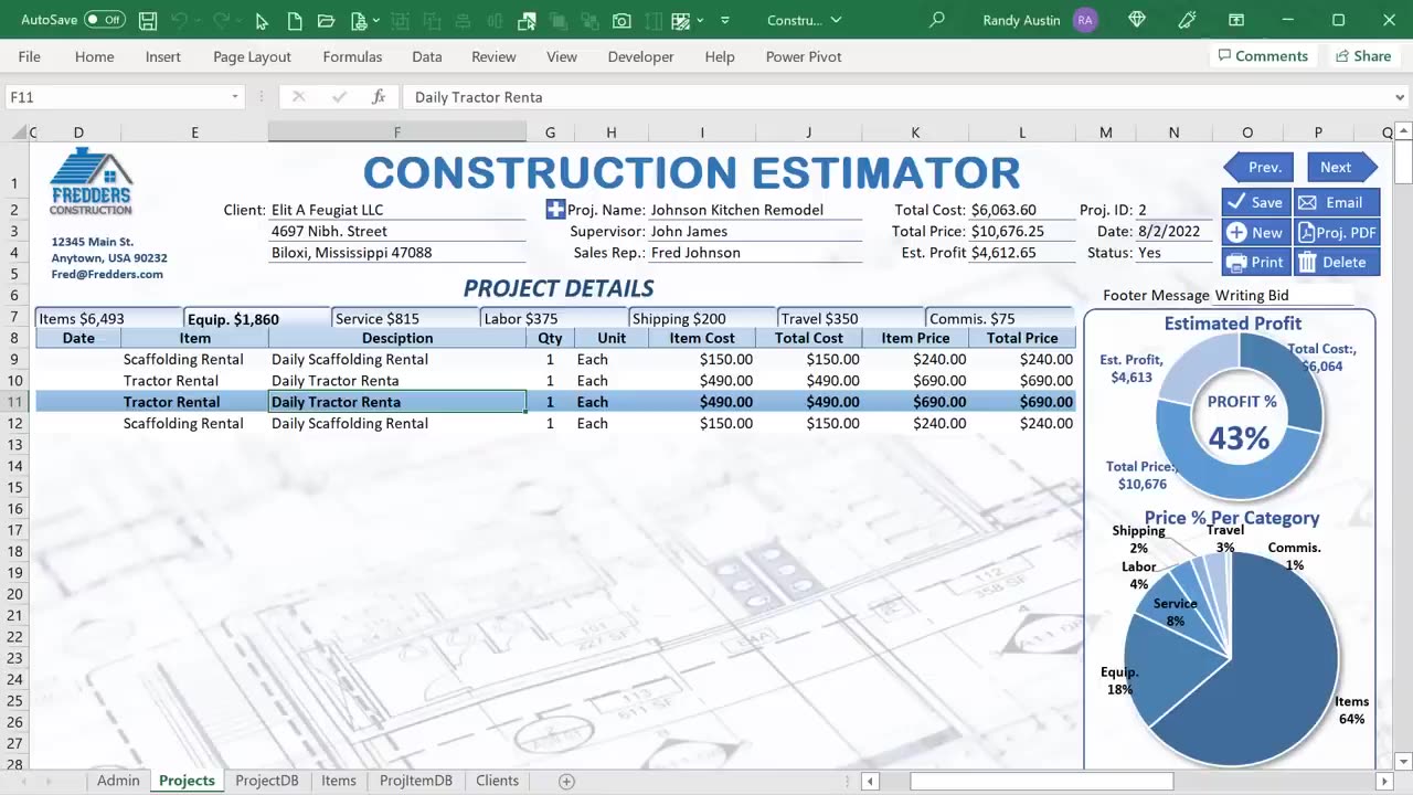 How To Create A Complete Construction Estimator In Excel