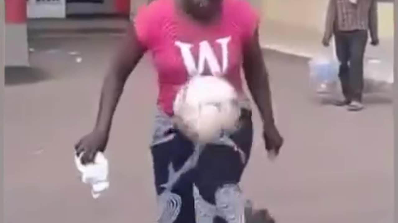 African village girl is soccer talented