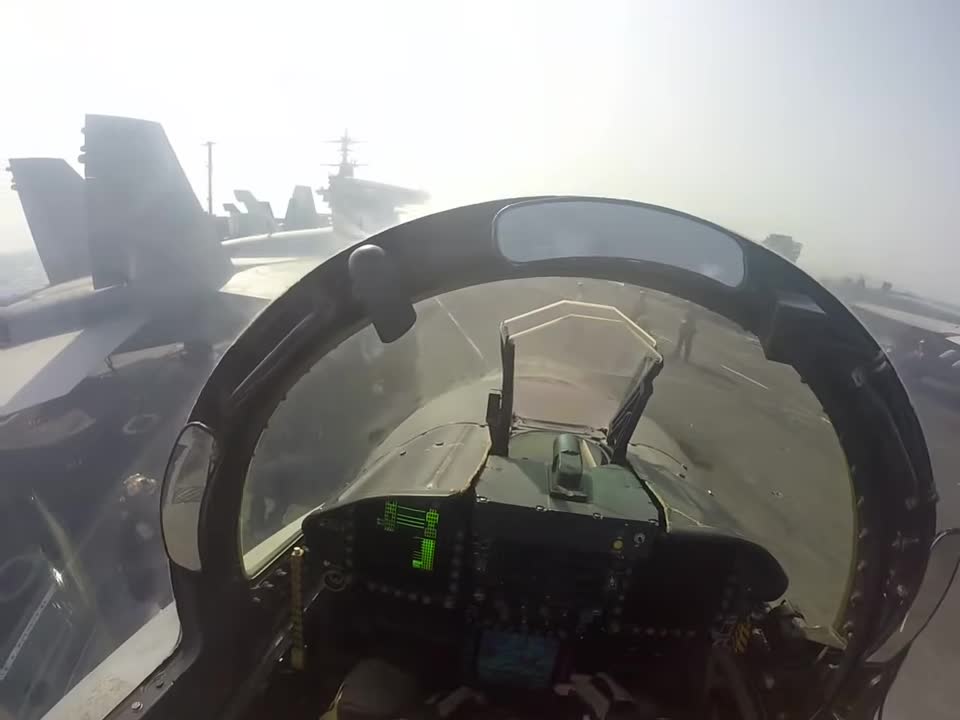 F_A-18C Aircraft Carrier Preflight and Startup