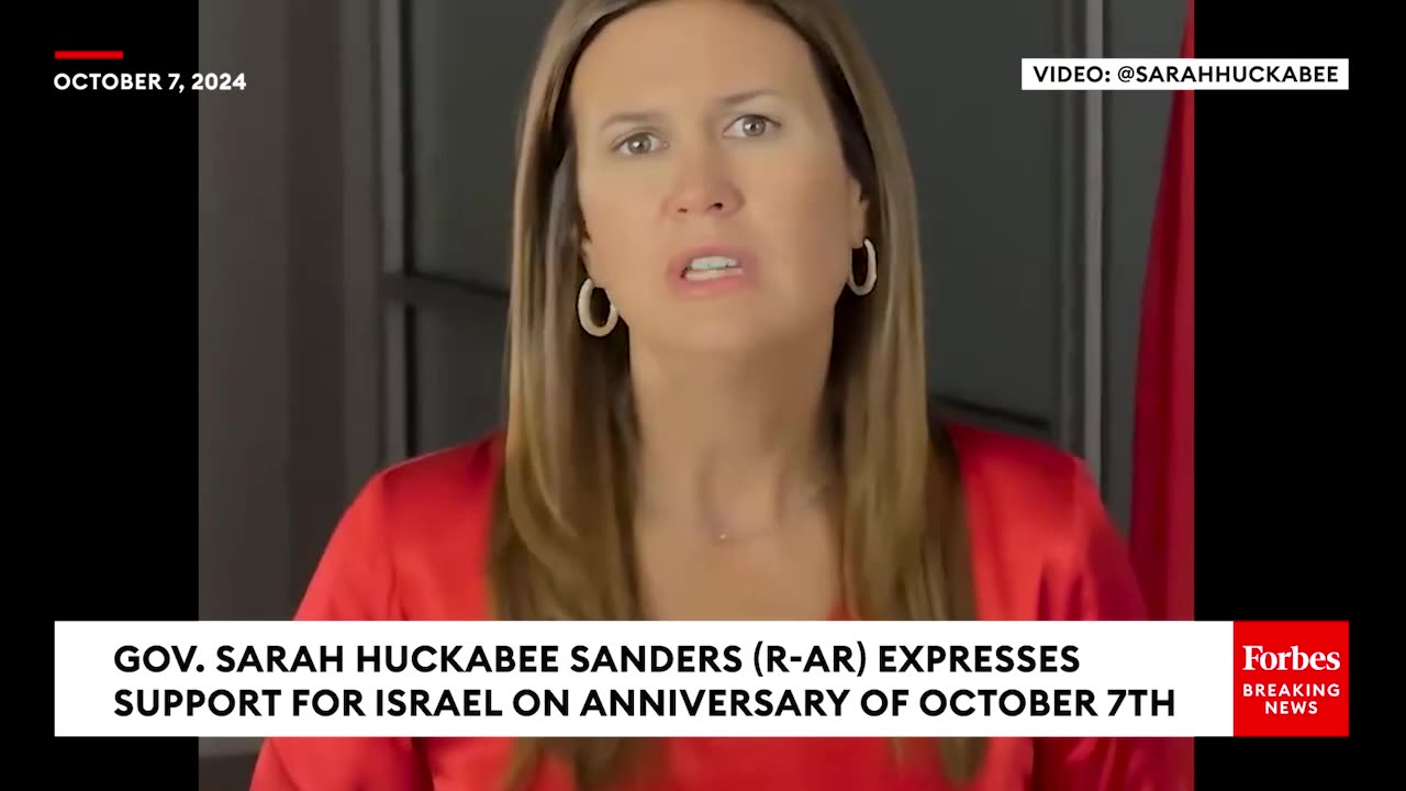 'Israel Is Right'- Arkansas Gov Sarah Huckabee Sanders Marks The Anniversary Of October 7th Attacks