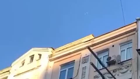 Kiev. People are seen to be shooting at drones - even from their windows...