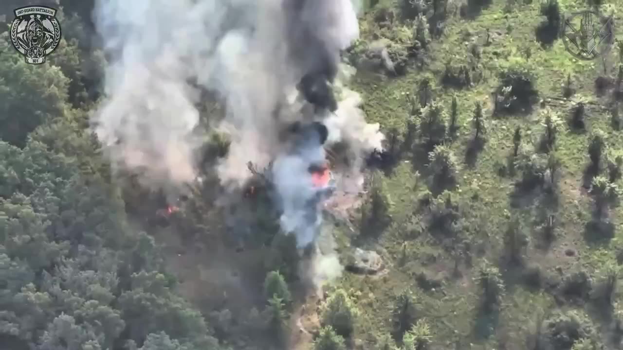 The explosion of the enemy combat vehicle on the Kharkiv front