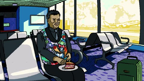 Neil deGrasse Tyson Eats a Reuben Sandwich in an Empty Airport Terminal