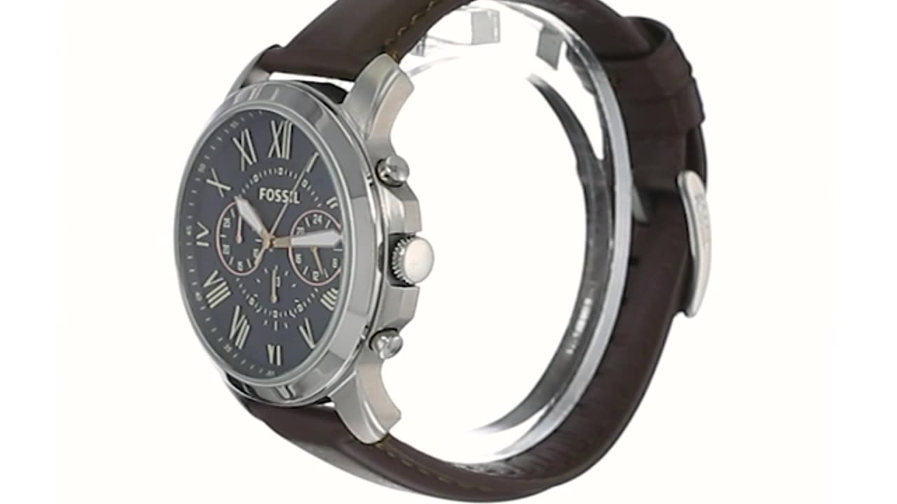 Fossil Grant Men's Watch with Chronograph Display and Genuine Leather