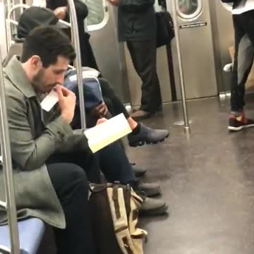 Ecstatic Woman Cannot Control Her Happy Feet Dancing In The Subway