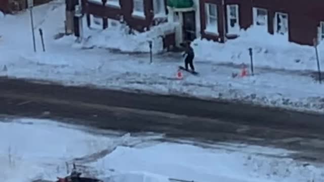 Street Skiing in Duluth