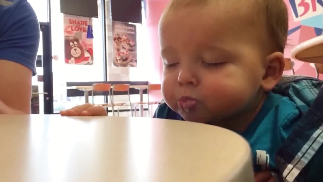 Baby Eating And Falling Asleep