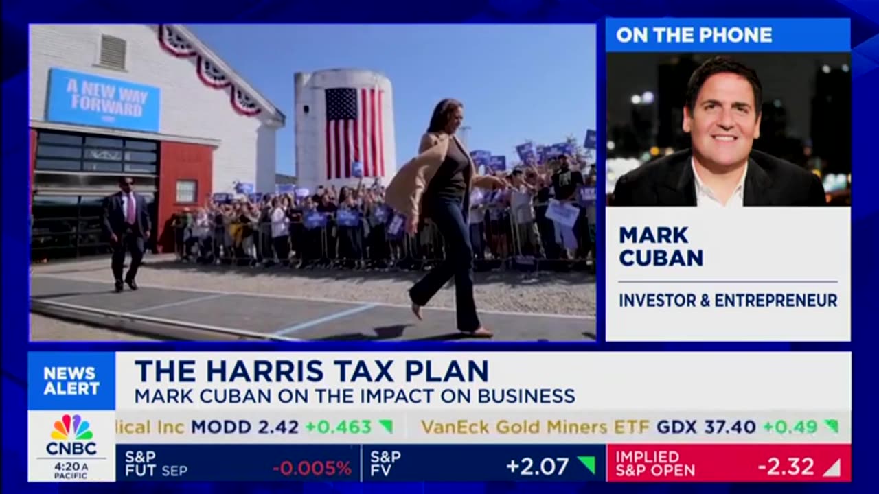 Mark Cuban Claims Kamala Harris Is 'Going Center' With Tax Proposals