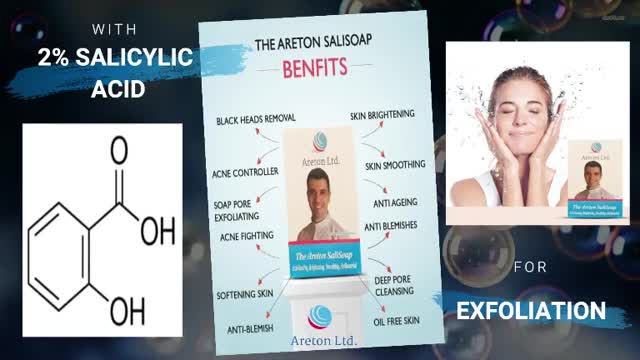 The Areton Salicylic Acid Soap with Kojic Acid,Sulphur,Aloe Vera for Glowing skin