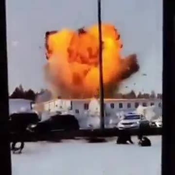 Ukrainian light aircraft drone flying into alleged Russian factory