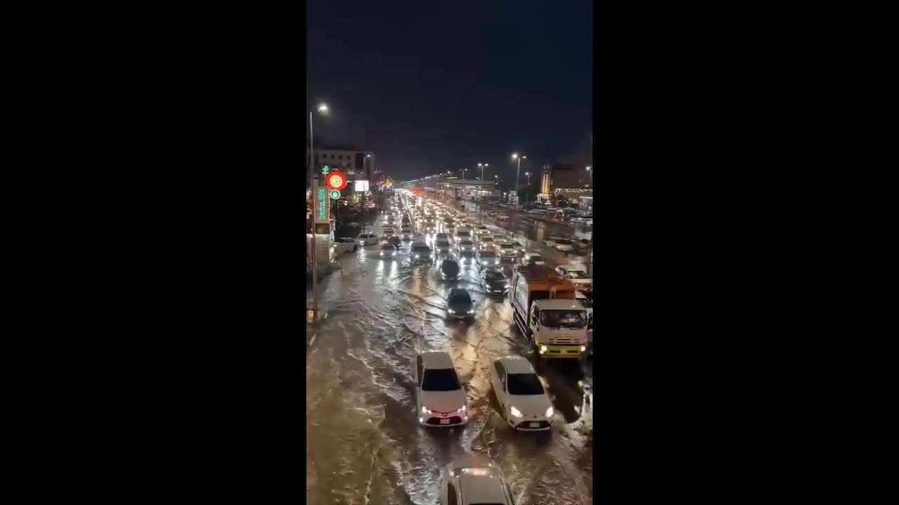 Heavy floods due to extreme rains in Taif of Saudi Arabia