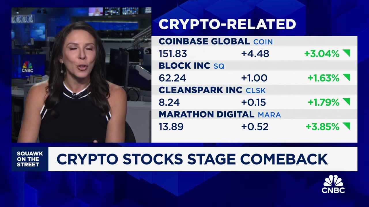 Crypto stocks stage comeback