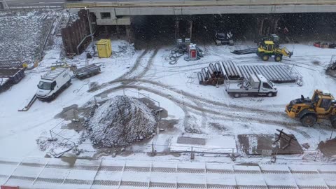 Amsterdam - Snow fall - View from 5 th floor