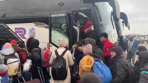 First Visuals of Indian students crossing the Ukraine - Romania border