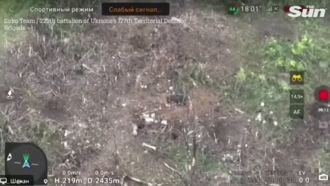 Ukrainian drone footage shows artillery shelling
